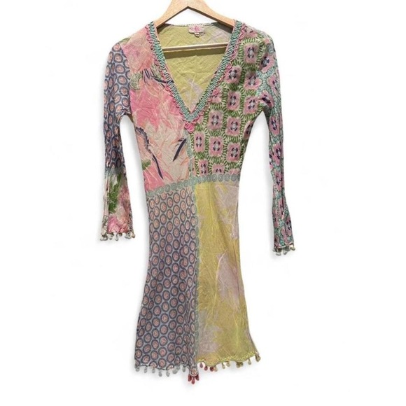 Z&L Colorful Cotton Mini Dress Sz Medium - Picture 1 of 8